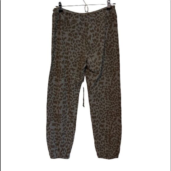 NEW SUNDRY ANTHROPOLOGIE Leopard Print Drawstring Gray Joggers.Size 2= M - Picture 4 of 11